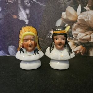 Vintage 1950s‎ Native American Salt And Pepper Shaker Set - Made In Japan